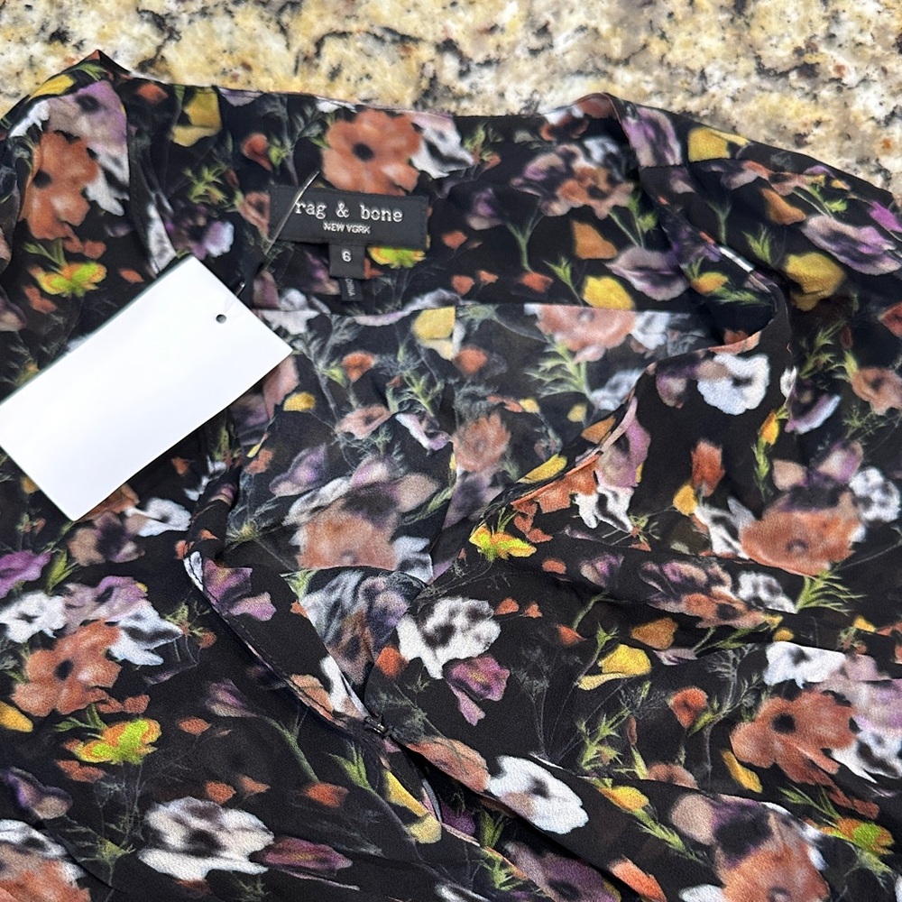 rag & bone Multicolor Floral Long Sleeve Dress - Picture 5 of 6